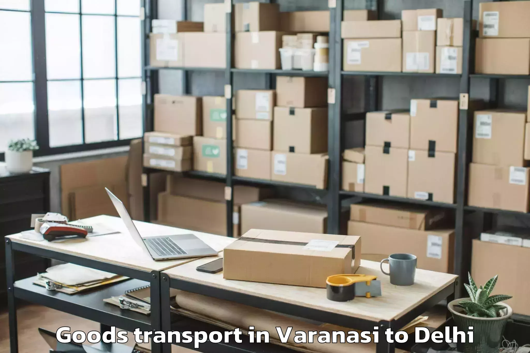 Top Varanasi to Unity One Mall Cbd Shahdara Goods Transport Available